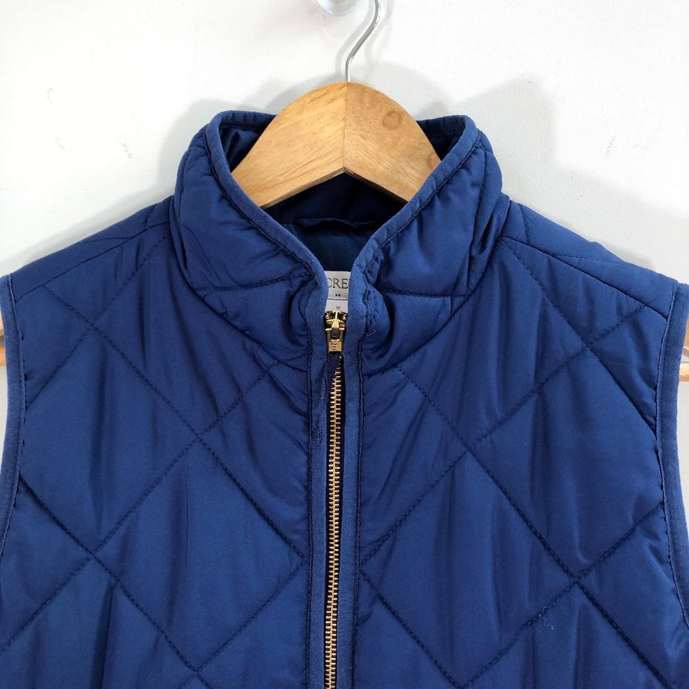 J. CREW Blue Quilted Full-Zip Puffer Vest G7520 Size M - Picture 4 of 12